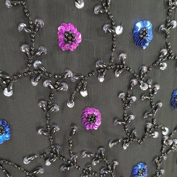 Estate Vintage Silk Patchouli Beaded Jacket - Picture 3 of 8